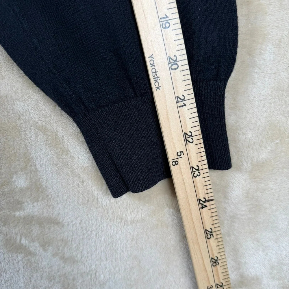 LL Bean Mens L‎ Navy Blue Cotton Cashmere V-Neck Sweater Classic Quiet Luxury